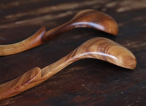 Miniatura 3 de Cucharón de madera de 3 tamaños, cucharas de madera para cocinar, cucharón de madera para sopa, teca natural, cuchara de madera antiadherente,