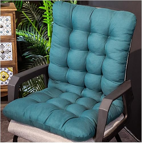 Cojín plegable para silla mecedora, antideslizante, grueso, suave, con respaldo alto, para interiores y exteriores, cojín largo para silla larga,