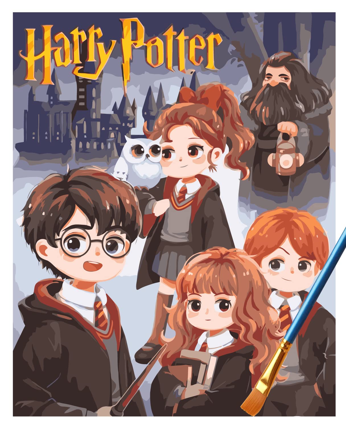 shineskyOil Painting by Numbers for Adults and Children, Creative Crafts for Children, Paint by Numbers Kit, Home Decoration Canvases for Painting, Frameless 40 x 50 cm (AA)