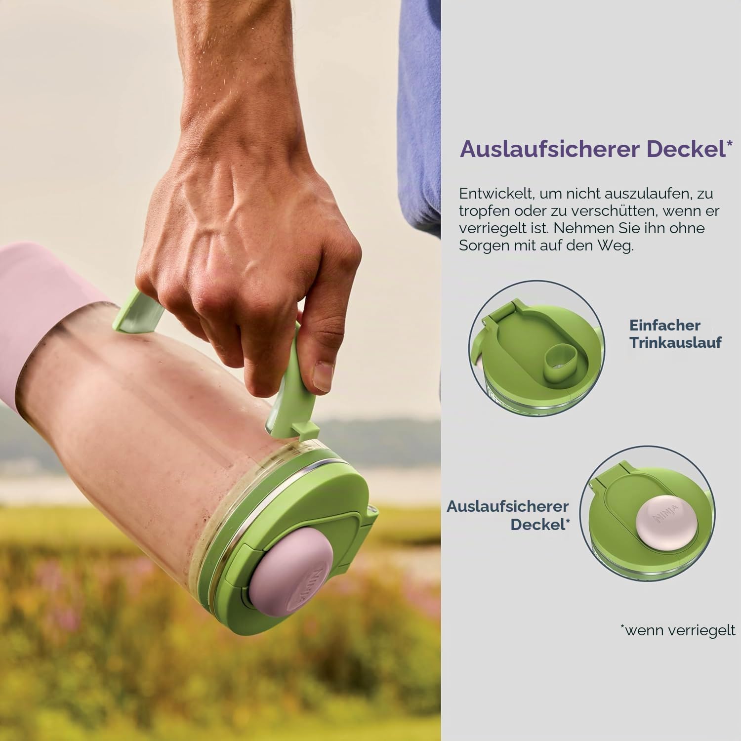 Ninja BlendBoss Mixer mit tragbarem Becher, persönlicher Mixer mit abnehmbarem Reisebecher, 3 automatische Voreinstellungsmodi, Cyberspace DB351UKCY