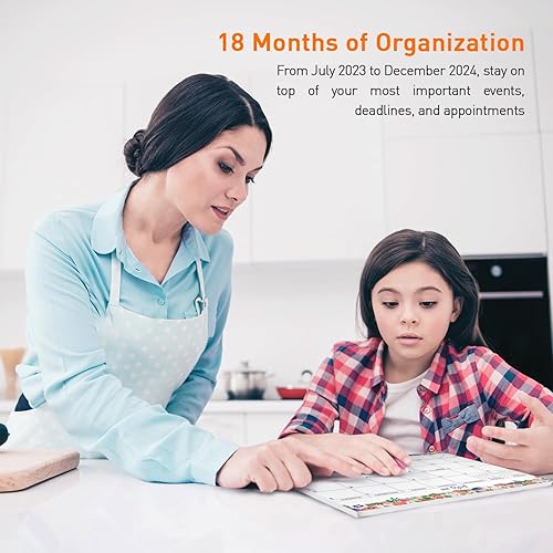 Miniatura 4 de S&O - Calendario magnético para refrigerador 2024 con diseño floral desde ahora hasta diciembre de 2024. Calendario de refrigerador extraíble para