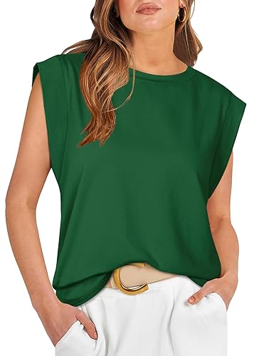 WIHOLL Cap Sleeve Tops for Women Summer Top Basic Tee