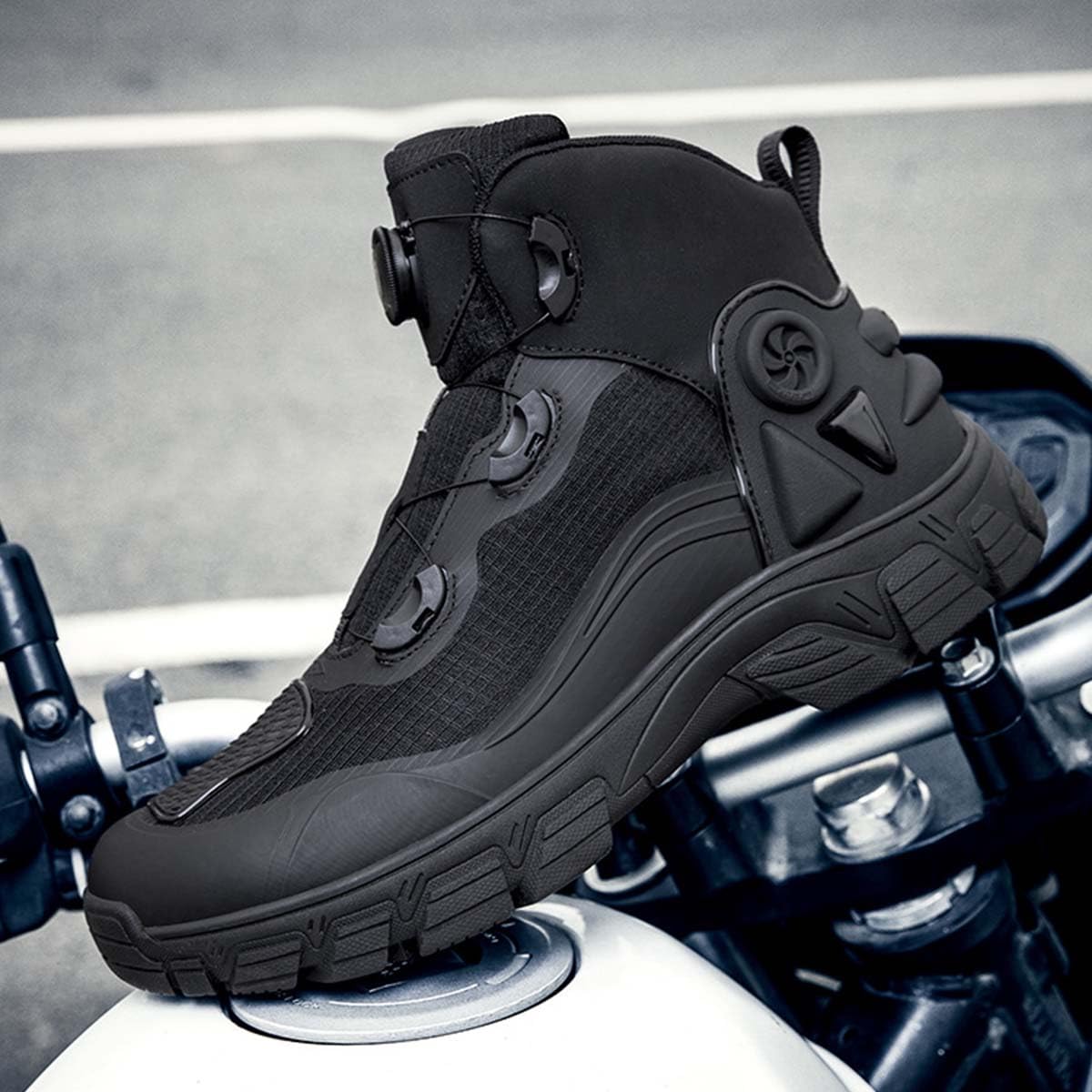 Scarpe da Moto per Uomo e Donna Stivali Motociclisti Resistenti e Comode Scarpe da Equitazione Stradale con Supporto alla Caviglia