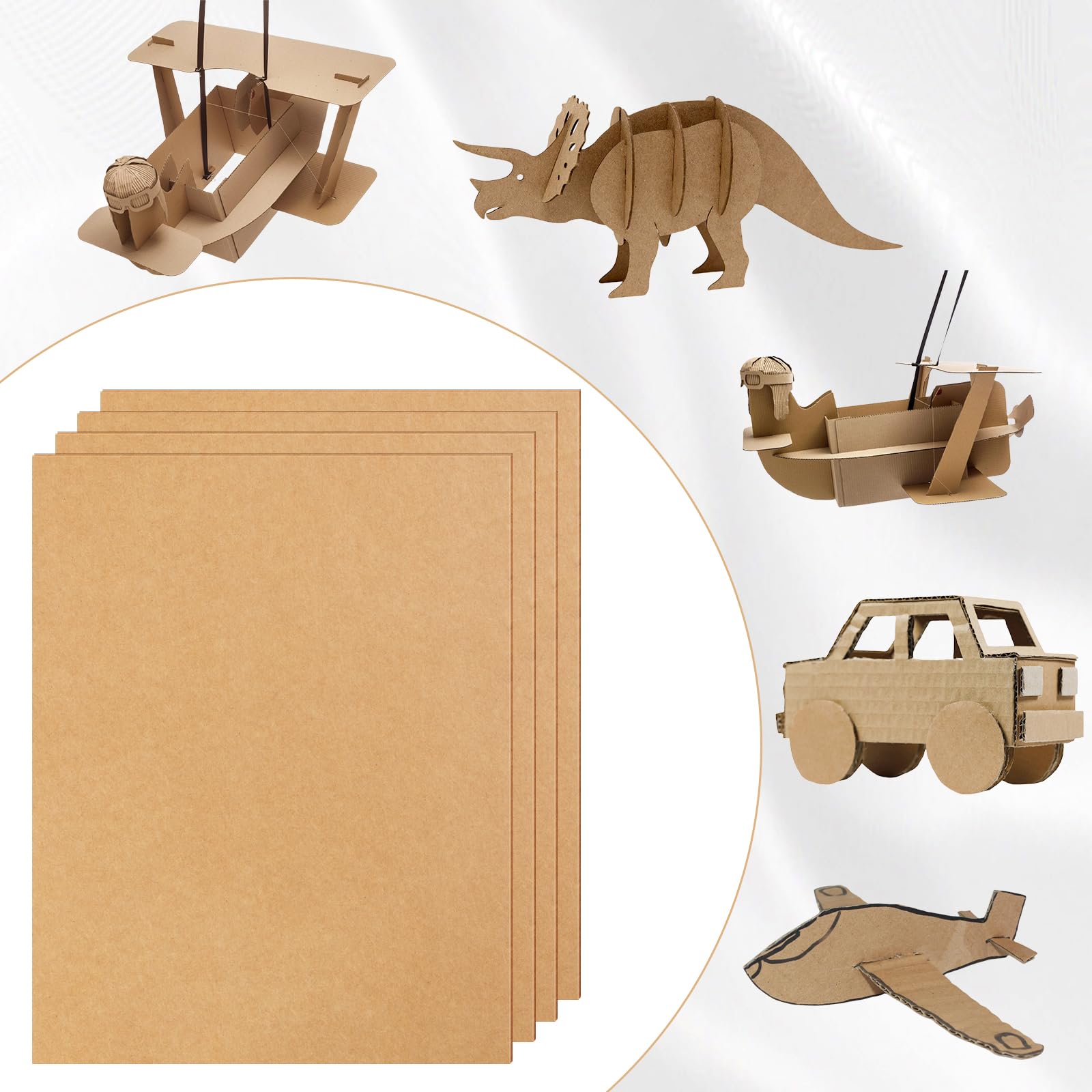 Lot De 30 Feuilles Carton Ondulé A4 210x297mm - Idéal Bricolage, Peinture, Modélisme Et Artisanat