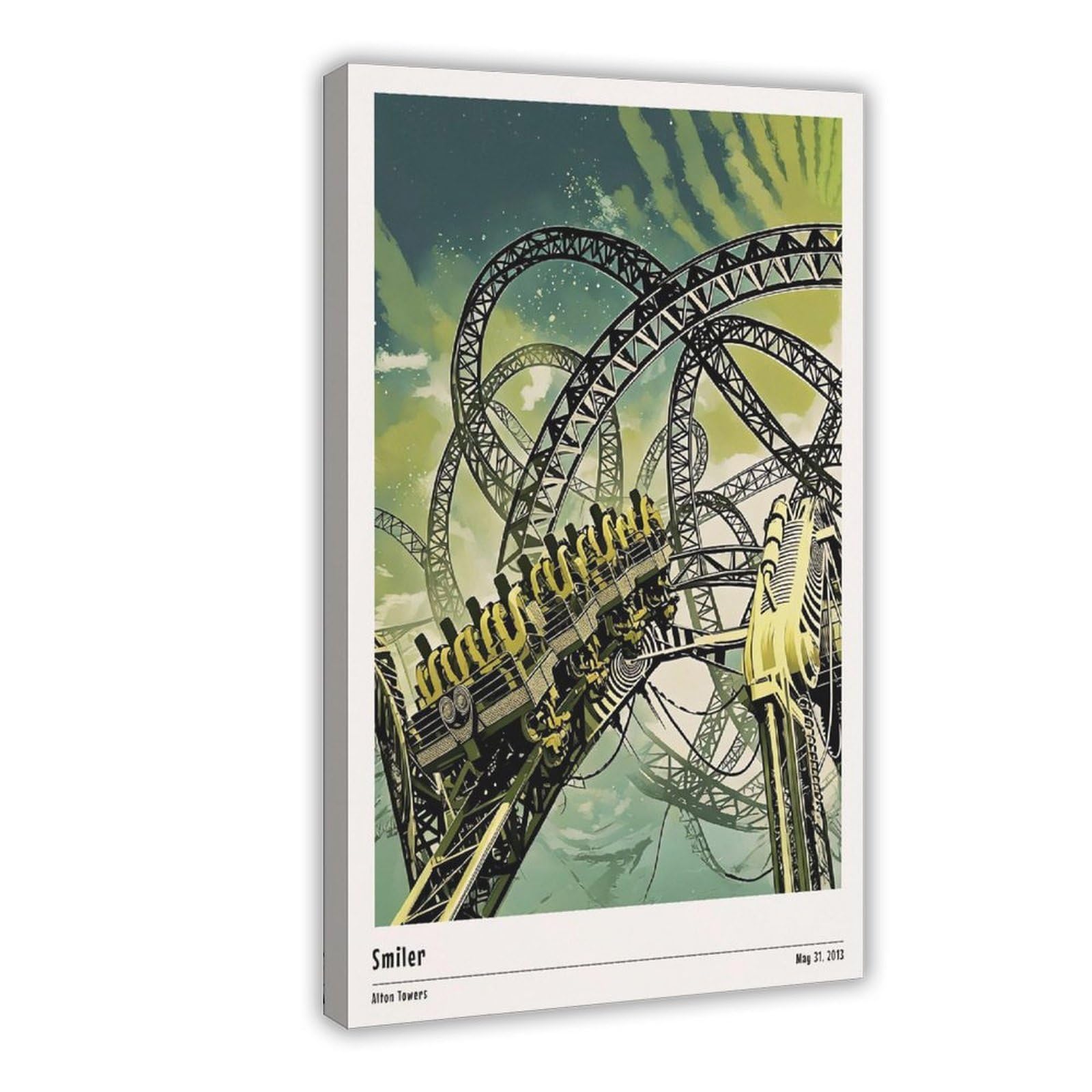 Iyqtaggh Smiler-Alton Towers Art Canvas Poster Wall Art Decor Print Picture Paintings For Living Room Bedroom Decoration 12X18inch(30X45cm)