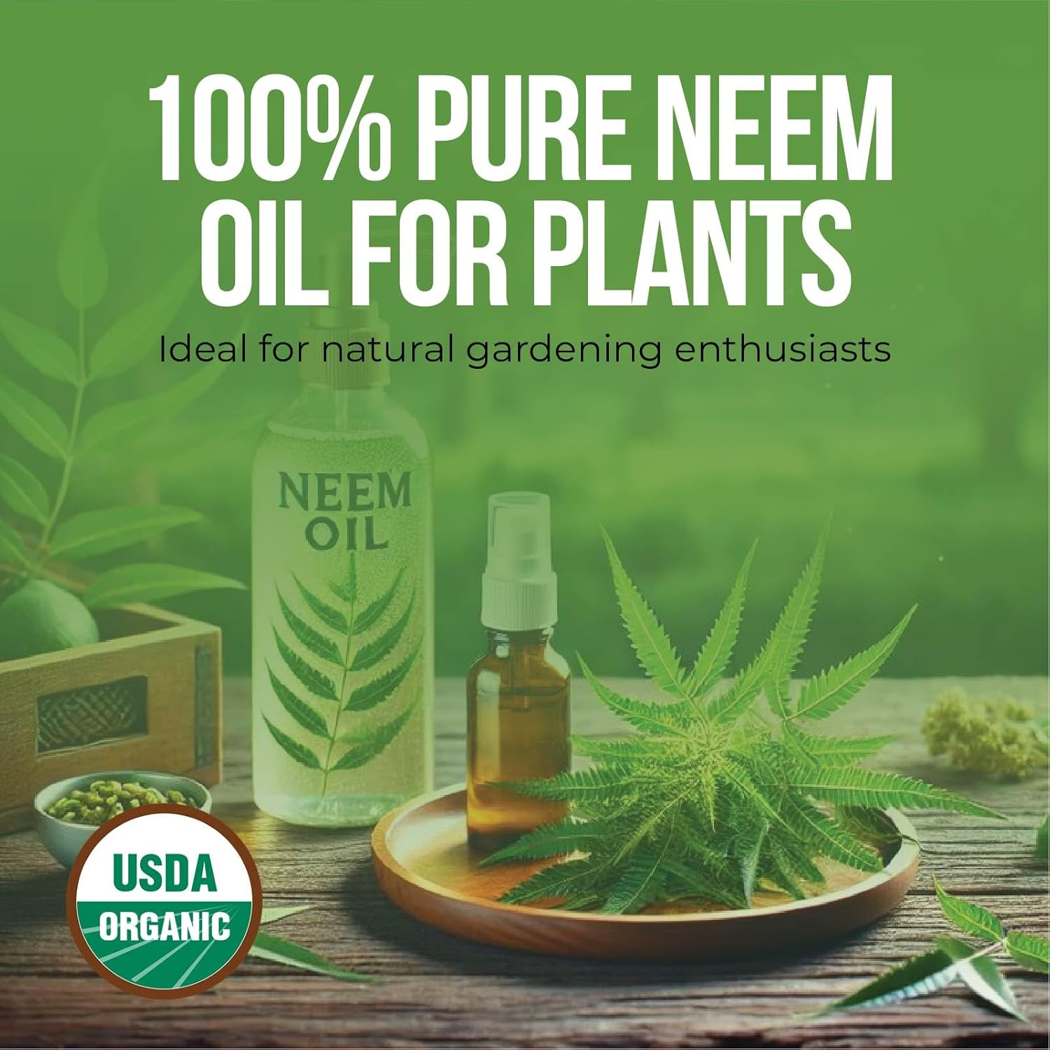 Pure Virgin Organic Neem Oil for Skin, Hair & Face - 100% Natural & Unrefined for Plants - Cold Pressed Neem Seed Oils - Safe for Dogs, Scalp & Hair Growth - 1 Gallon - Net Weight 3.6 kg / 8 lbs