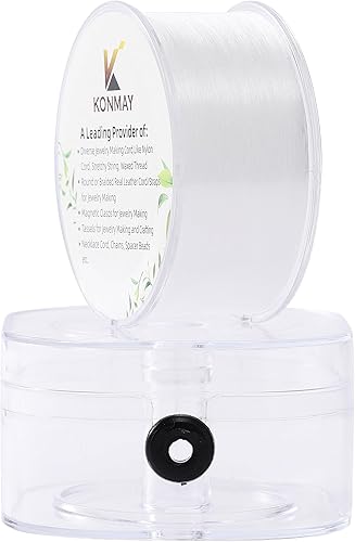 KONMAY Alambre de pesca transparente, 408 yardas 0.008 in/7.5 libras, línea de pesca de nailon monofilamento, hilo invisible para colgar adornos,