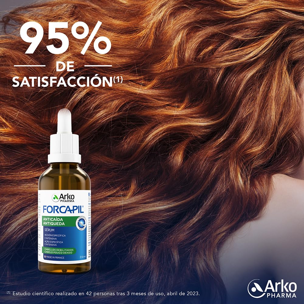 Arkopharma Forcapil Anti-wypadanie serum, intensywne leczenie wzmacniające włosy, pomaga zmniejszyć wypadanie i stymuluje wzrost, zwiększa gęstość i wytrzymałość, testowane klinicznie