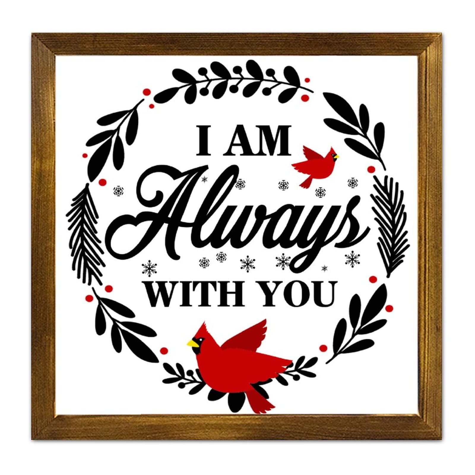 Plaque en bois chrétienne de Noël décorative 30x30 cm