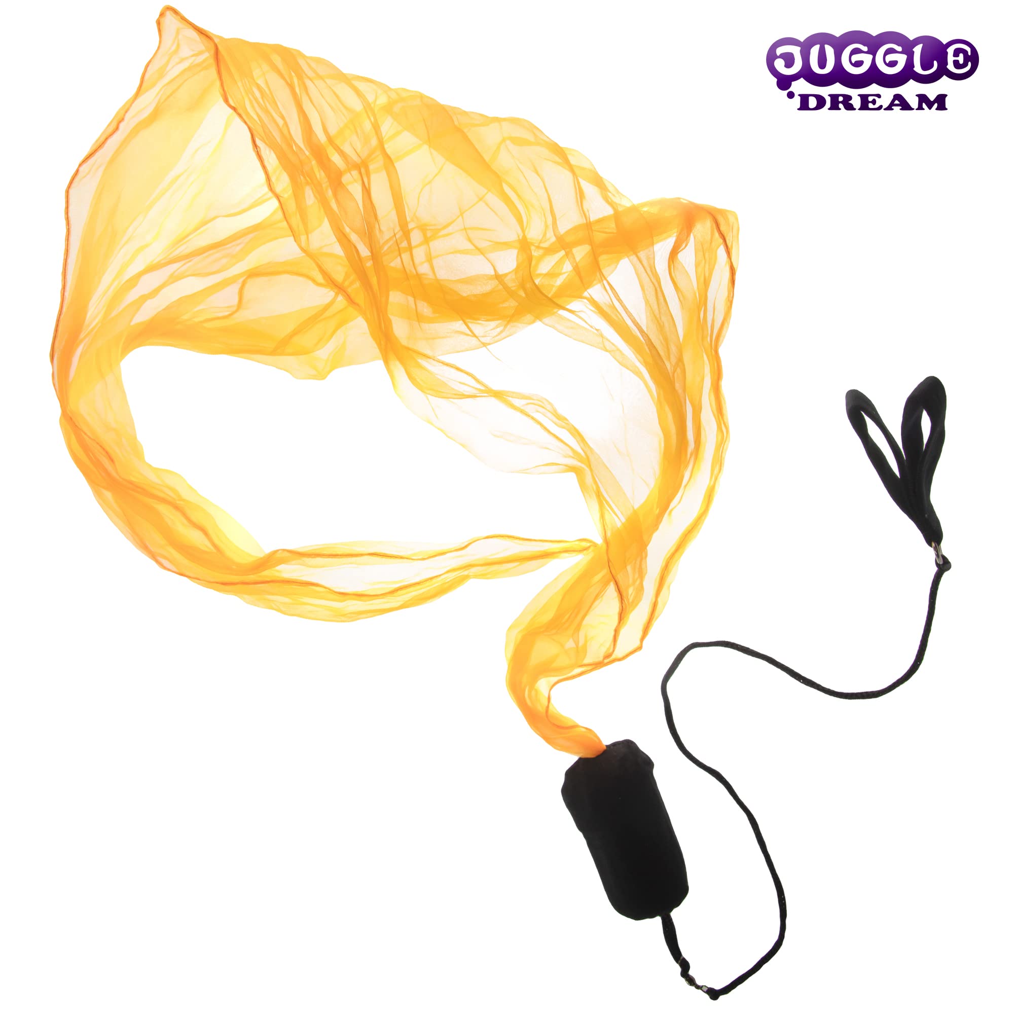 Juggle Dream Bufanda Bandera POI Kit - Practica Malabares Spinning Pois - Espiral Pois Blandos con Video de Aprendizaje (Naranja)