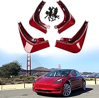Vista 8 de Aletas de barro para Tesla Modelo Y 2020 2021 2022 2022 2023 2024 Protectores de protección contra salpicaduras para guardabarros delanteros