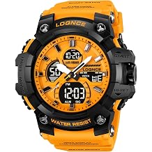 FANMIS Men Analog Digital Sports Watch Transparent Large Face 50M Stopwatch