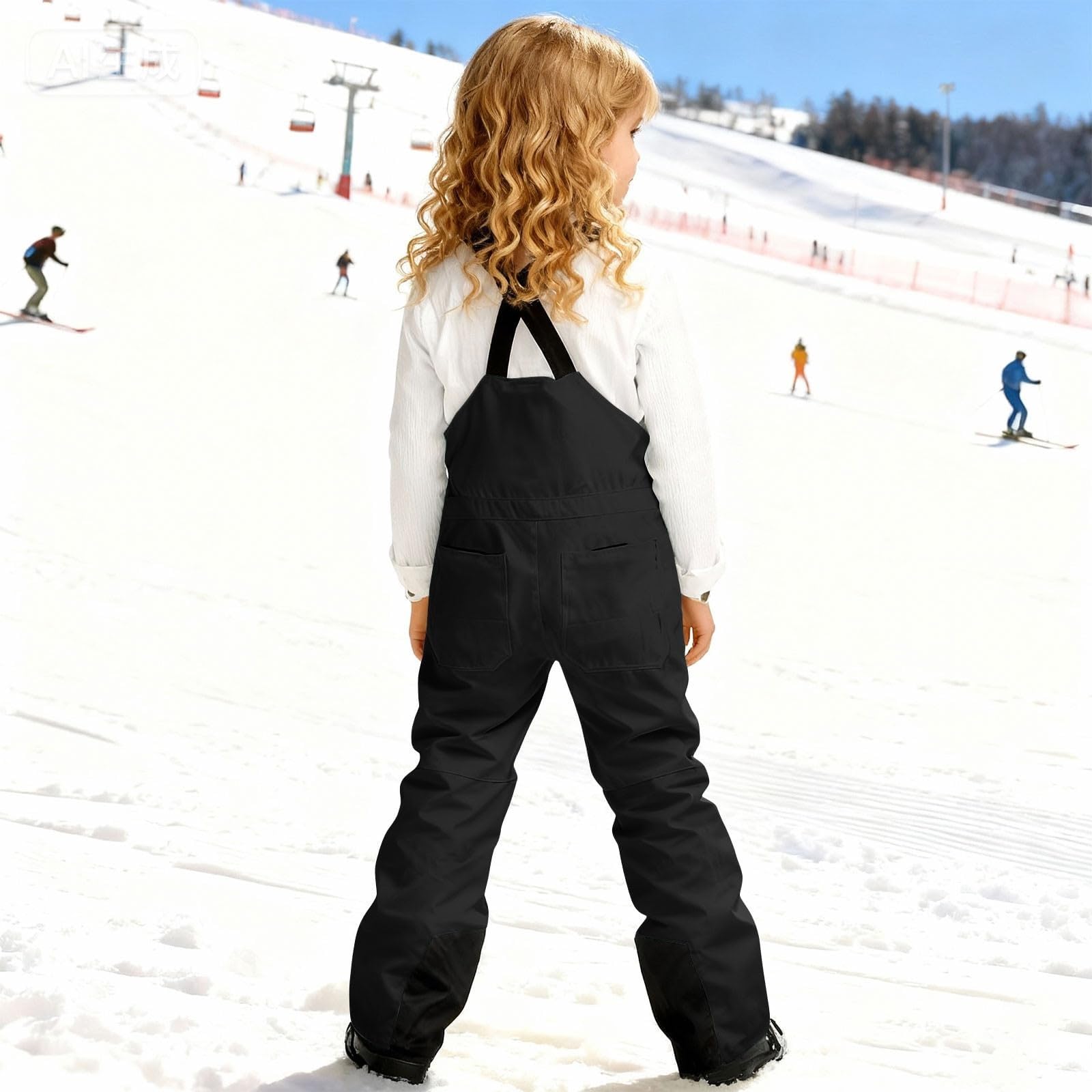 2026 Traje de Nieve Aislado Genérico para Niñas Pelele de Esquí con Peto para Deportes de Invierno al Aire Libre