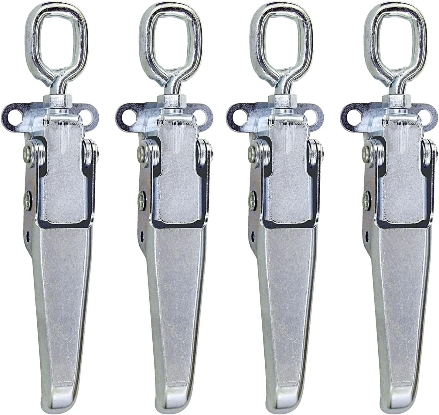Buyers Products WJ2254 Heavy Duty Adjustable Draw Latch, Zinc Plated 4-1/4 Inch Rubber Tension Latch 4 Pack for Dump Trucks, Trailers, Toolboxes and Rear Gate Applications