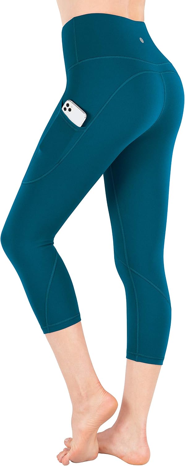 espidoo Women Yoga Leggings: High Waist Tummy Control Yoga Pants with 2 Pockets Workout Running Gym Pants
