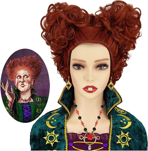 Wig for Winifred Sanderson by Hocus Pocus Copper red Wigs for Women Ladies Halloween Costume Cosplay Wigs AL055