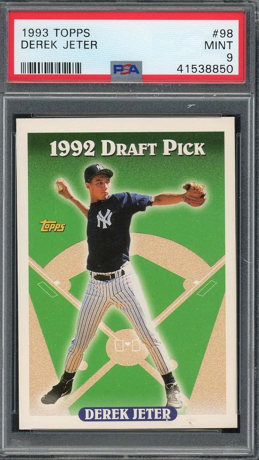 Derek Jeter Rookie Card – 1993 Topps #98 PSA 9 (Cert #41538850), Authenticated Collector Trading Card