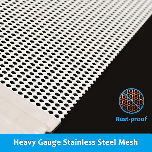 Miniatura 5 de Air Jade Gutter Guard - Filtro de microaguja y hojas de acero inoxidable recubierto de blanco de 5 pulgadas, bricolaje y modificación para un ajuste