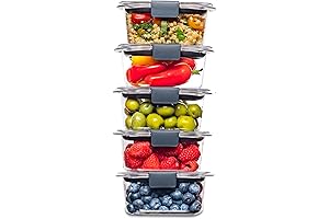 Rubbermaid Brilliance BPA Free Food Storage Containers with Leak Proof Seal Lids, Set of 14