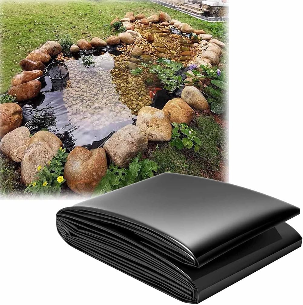 Bâche de bassin noire en PE pour bassins à poissons et cascades de jardin 3x3m