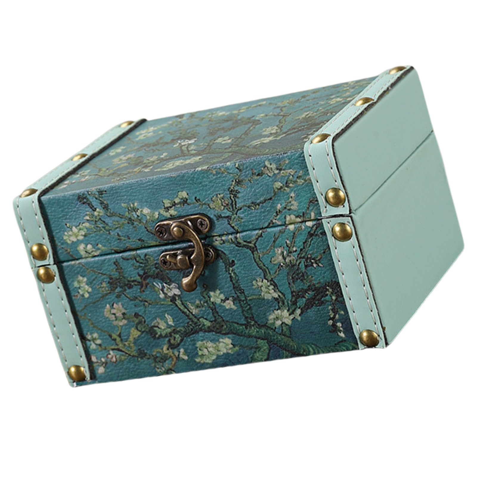 HZBB Portable Sturdy Wood Jewelry Storage Box with Soft Interior and Compartments Accessory for Home Organized Decoration Lockable Jewelry Chest