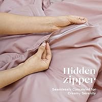 Vista 6 de White Classic Funda de edredón rosa tamaño queen, funda de edredón de microfibra con cremallera, juego de 1 funda de edredón con 2 fundas