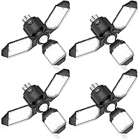 Vista 12 de Luz de garaje con sensor de movimiento, luz de taller con sensor de movimiento de 8000 lm con 3 modos de interruptor, bombilla activada por