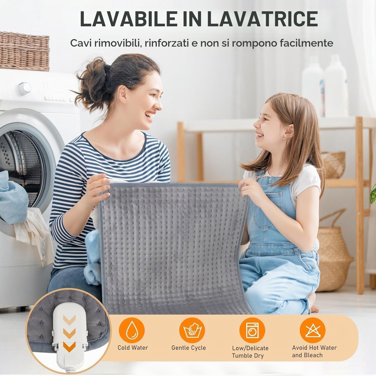 Termoforo Coperta riscaldante 100 x 50 cm con spegnimento automatico, tecnologia di riscaldamento rapido Termoforo elettrico, termoforo sicuro per schiena, collo, spalle (grigio)
