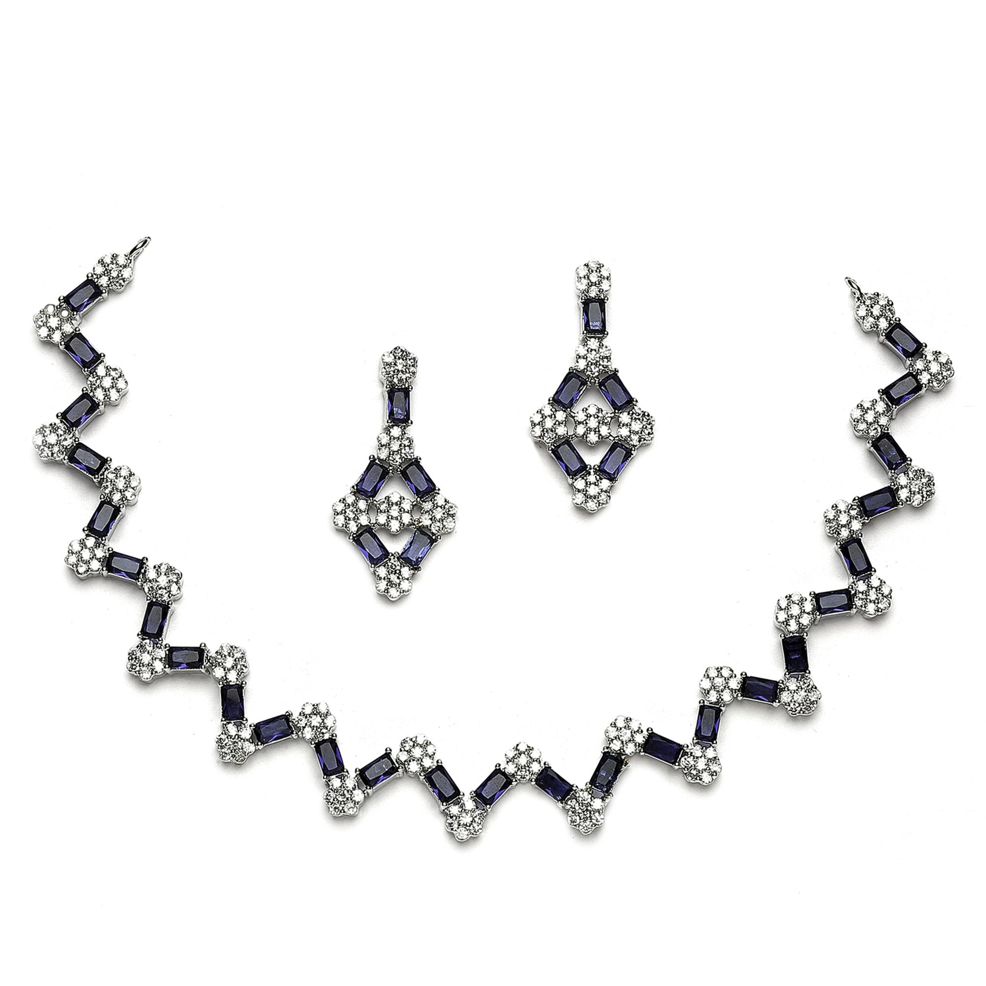 See full amazon price history chart for ZENEME Rhodium-Plated American Diamond Studded Trendy Necklace With Earrings Jewellery Set For Girls and Women (Navy Blue) ZENEME Rhodium-Plated American Diamond Studded Trendy Necklace With Earrings Jewellery Set For Girls and Women (Navy Blue) (B0CGPZ23NB) Amazon Price History, Amazon Price Tracker