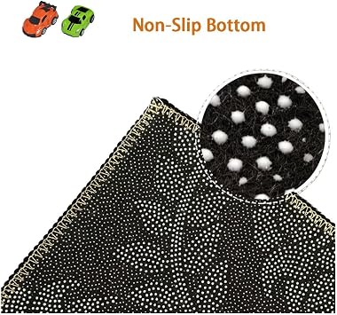 Car Rug Play Mat Great for Playing with Cars and Toys, Kid Playroom Carpet with Rubber Backing, Game Area for Baby Toddler Kid Child Educational Learn Road Traffic in Bedroom, Classroom