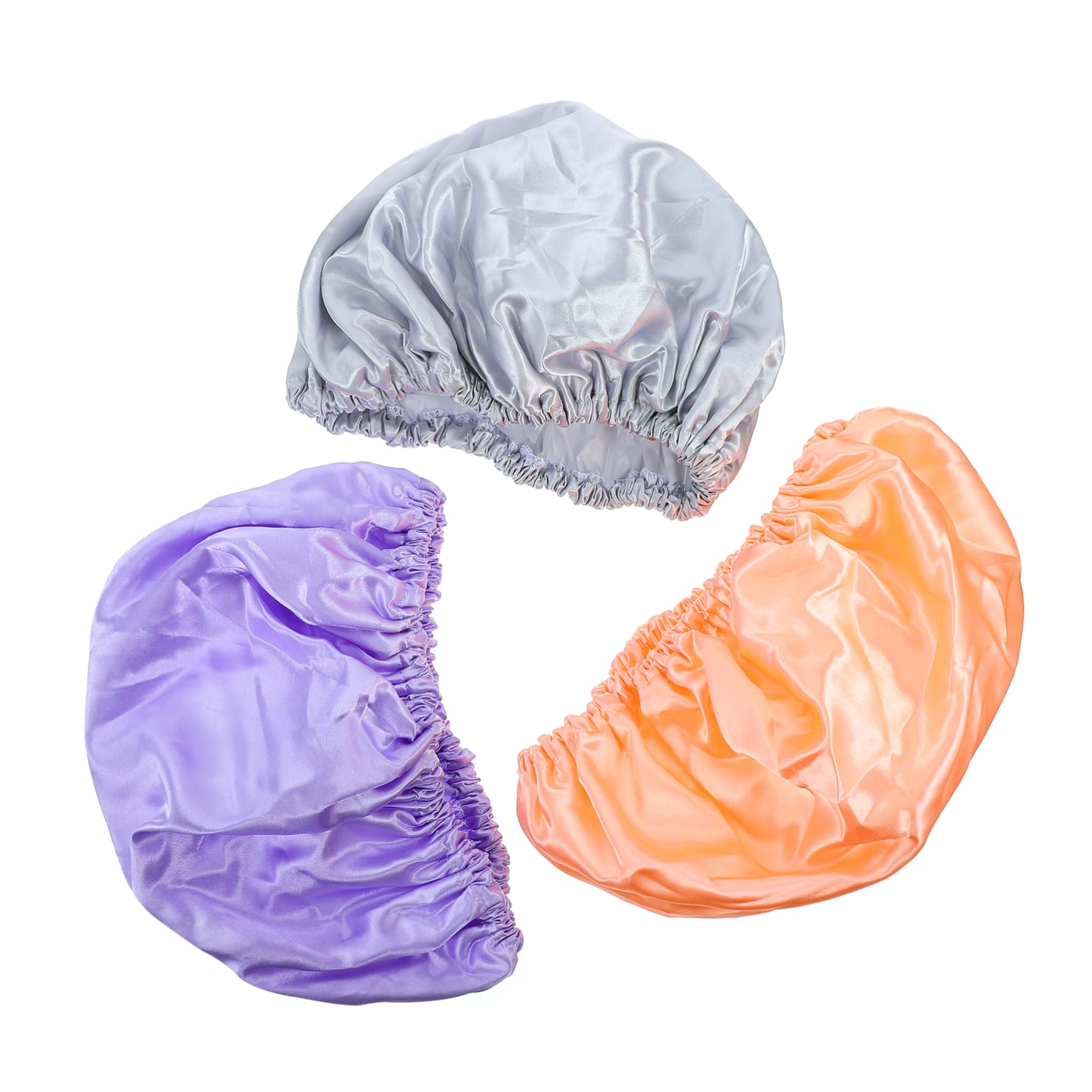PACKOVE 3 piezas Gorros de Ducha Impermeables para Mujeres Diseño de Doble Capa Protección para Cabello y el Baño y