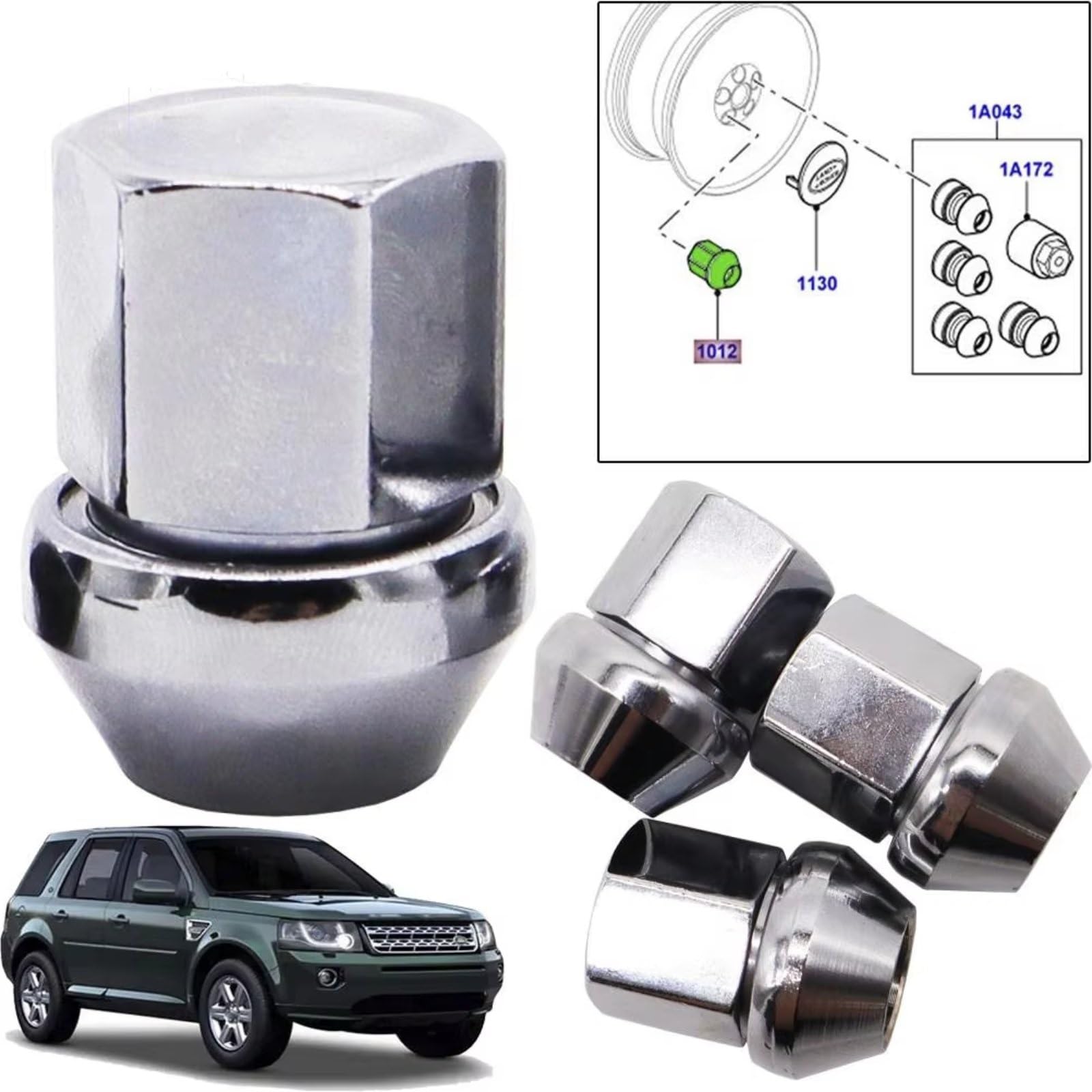 Tornillos Antirrobo Coche Compatible Con Land Para Rover Para Discovery Sport 2015-2022 Para Freelander 2 2006-2014 Tuercas De Rueda De Coche Aleación LR001381 4 Piezas
