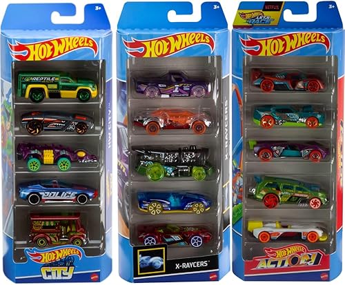 Miniatura 2 de Hot Wheels Coches de juguete, paquete de 15 vehículos a escala 164 con 3 temas HW City, X-Raycers y Track Pack (exclusivo de Tienda)