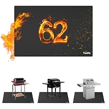 Tamfile 62x40 Inch Grill Mats for Blackstone, Double-Sided Fire Pit Mat | Deck Patio Protector Pad, Fireplace Pit Rubber Mat, Oil-Proof Waterproof BBQ Protector for Solo Stove Bonfire, Black