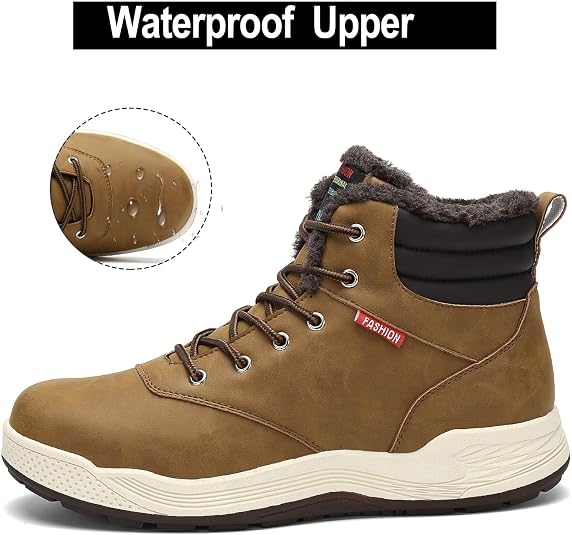 AFT AFFINEST Men's Waterproof Snow Boots - Winter Ankle Hiking Sneakers With Fur Lining - View #13
