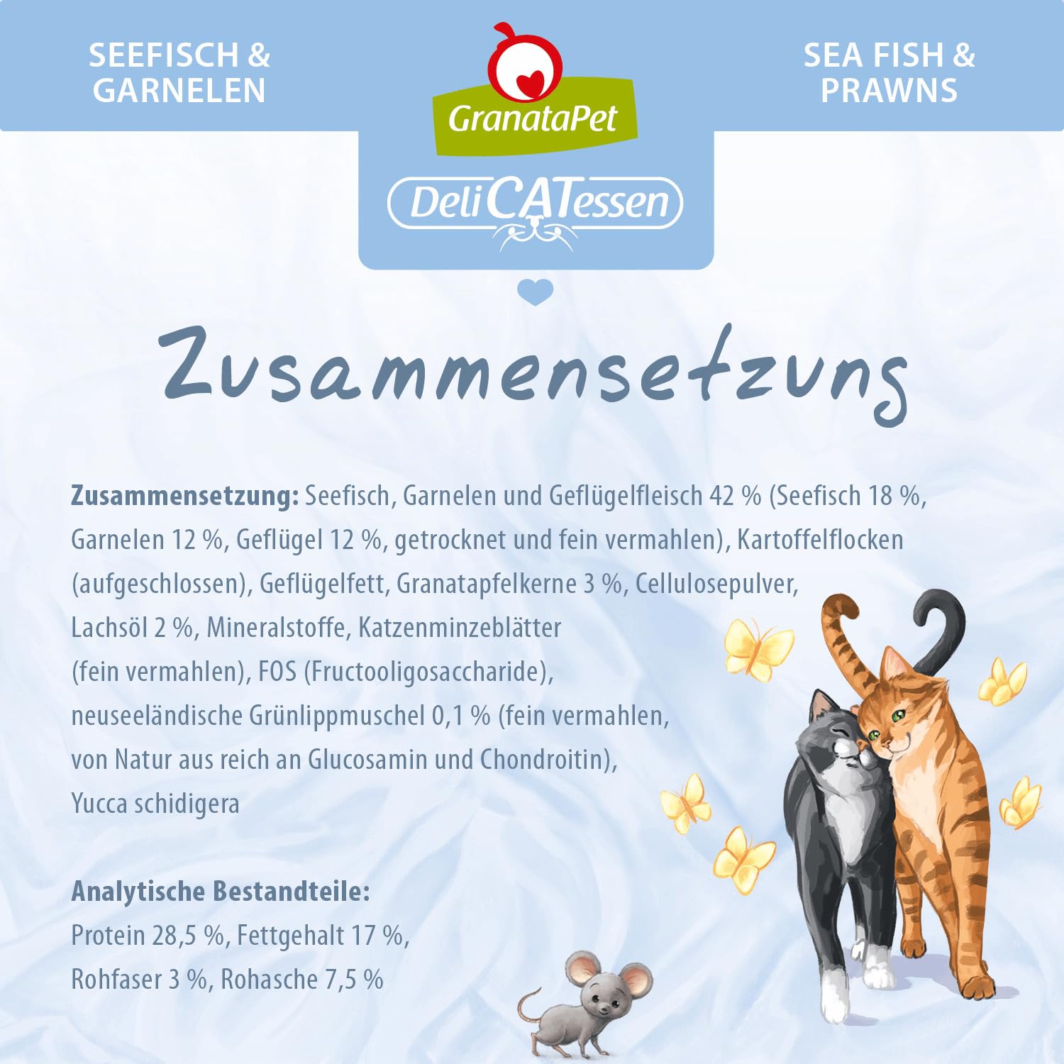 GranataPet Delicatessen Nourriture sèche pour Chats et crevettes de mer savoureuse Nourriture complète sans céréales et sans Sucre 9 kg