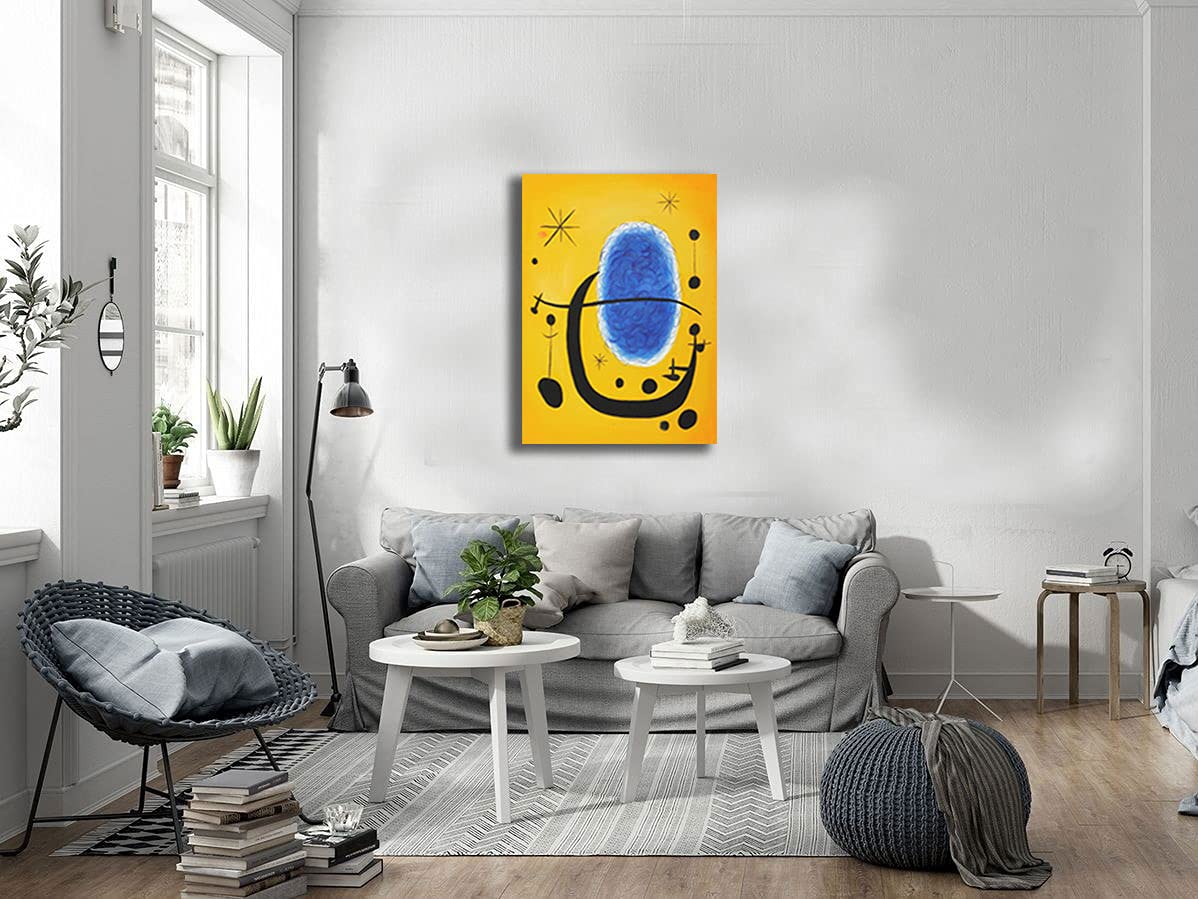 Quadro moderno MIRO Joan Mirò Oro d'azzurro RIPRODUZIONE STAMPA SU TELA Quadri Moderni Moderno Astratto Arte Cucina Soggiorno Camera da letto printerland.it (70x100 cm)