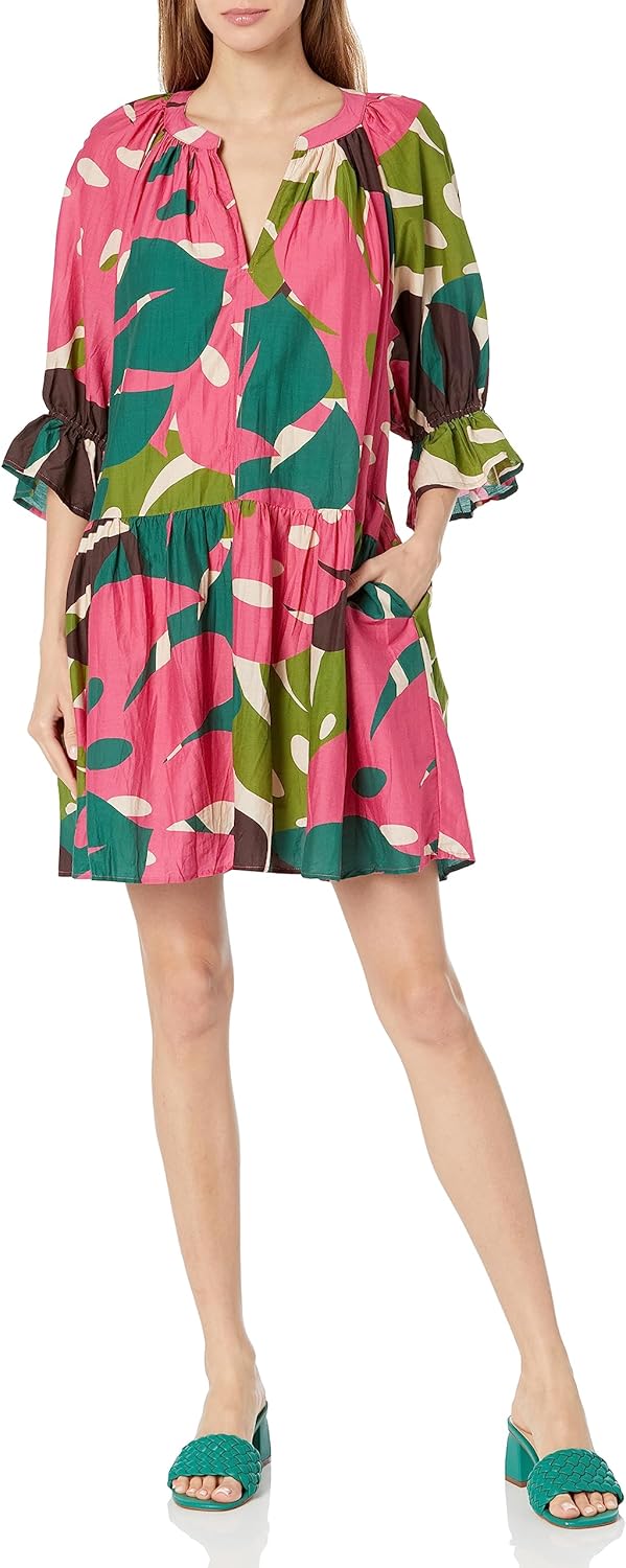 Velvet by Graham & Spencer Women's Tracy Printed Silk Cotton Voile Dress