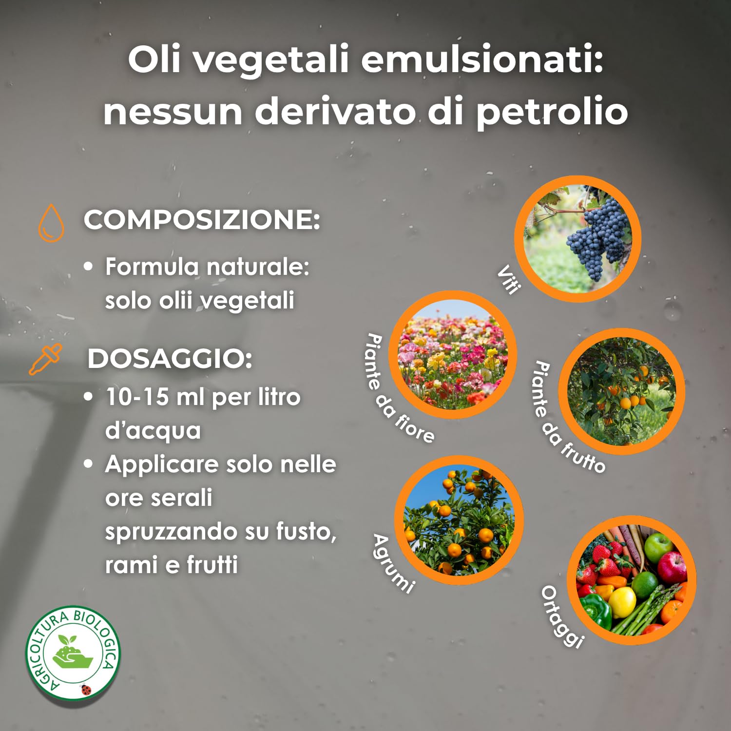 VEGETOL® olio bianco vegetale per insetti parassiti (afidi-cocciniglie) corroborante liquido COLTIVAZIONE BIOLOGICA DI ALTA QUALITÀ (1 Kg)