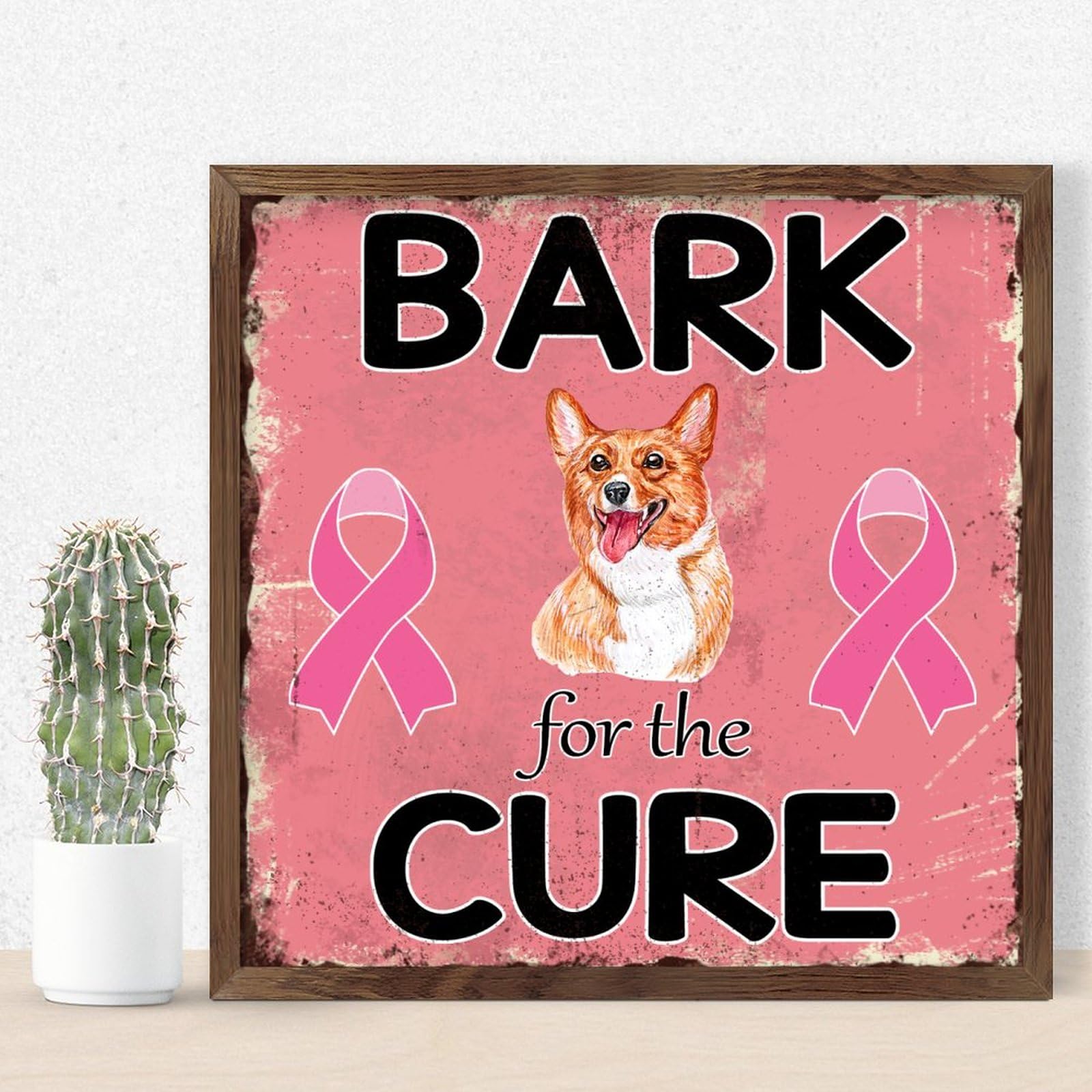 Panneau mural encadré Bark for The Cure en bois de 30x30 cm