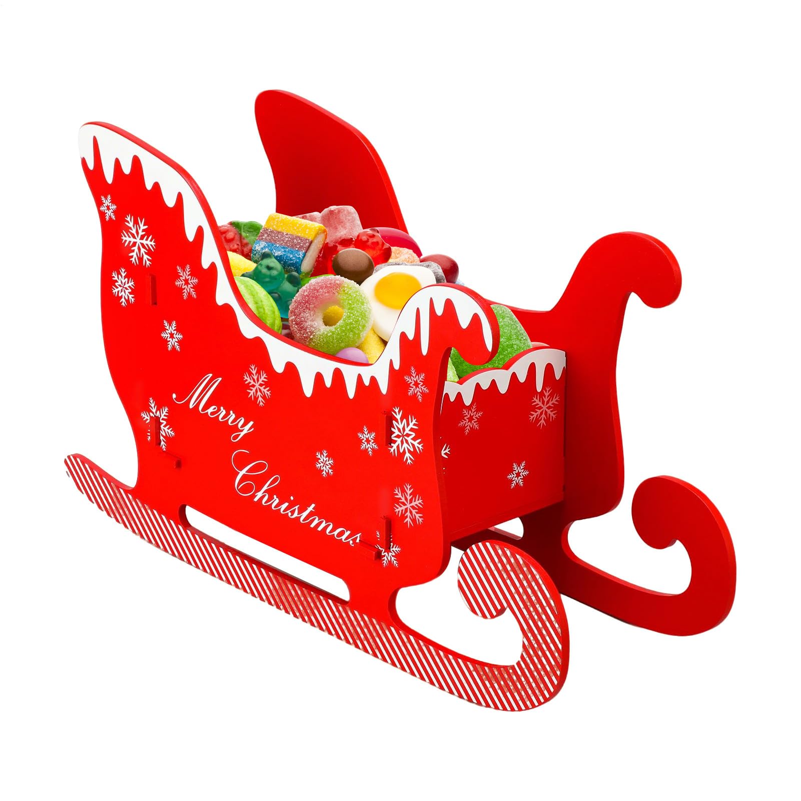 Traîneau du Père Noël en métal rouge 30,5 cm pour déco table