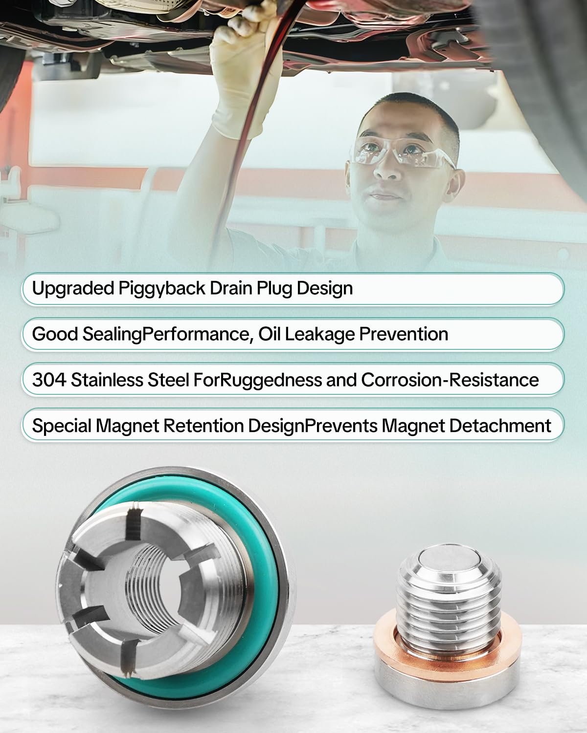 Amazon.com: M24.1x1.5-15 Magnetic Oversize Piggyback Oil Drain