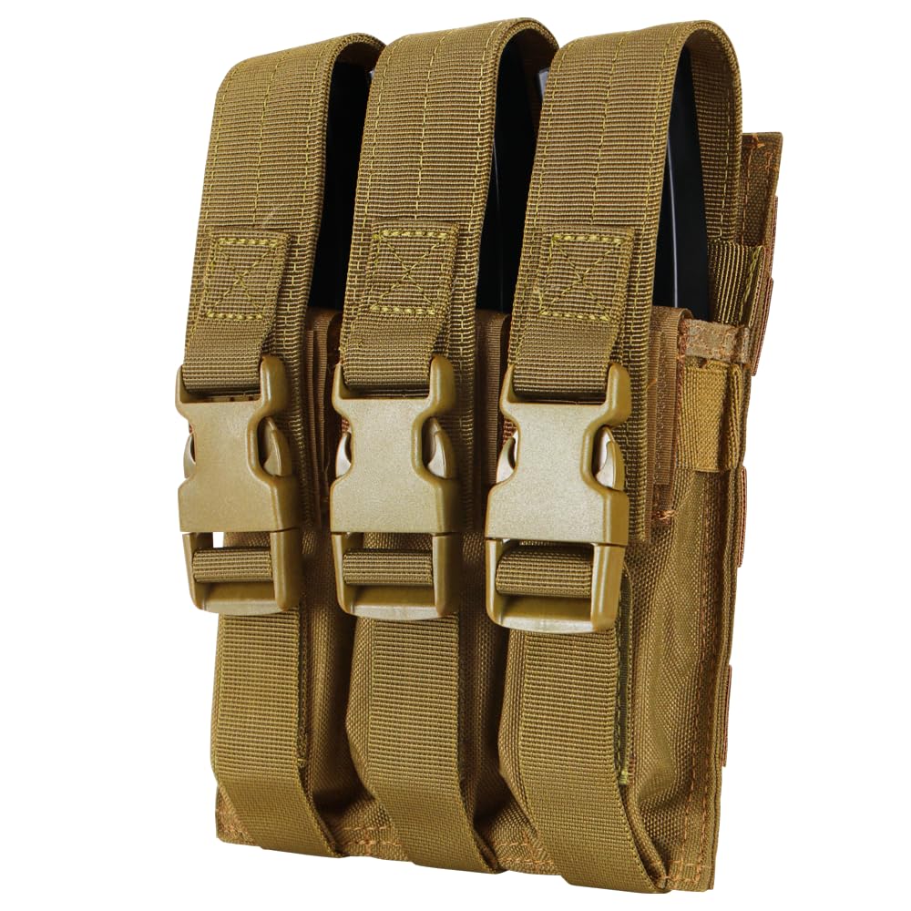 Triple Pouch MOLLE Coyote Tan Pour Chargeurs Fusil, Airsoft équipement Modulaire MFH Neuf