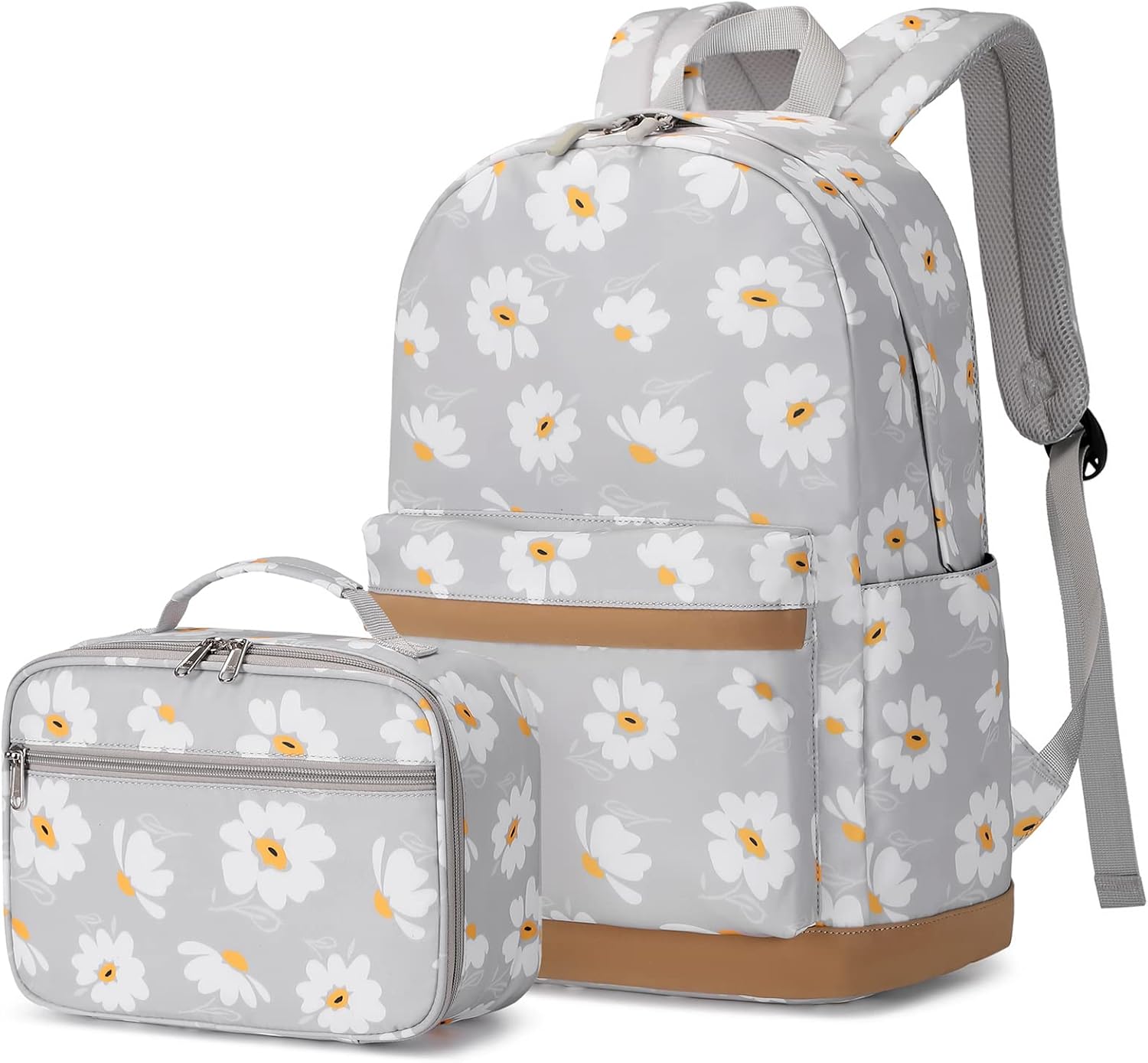 Createy Backpack for Girls Kids Backpack with Lunch Box Lightweight Daisy Prints Backpack Primary Elementary Students Bookbags School Bags Set - Image 6