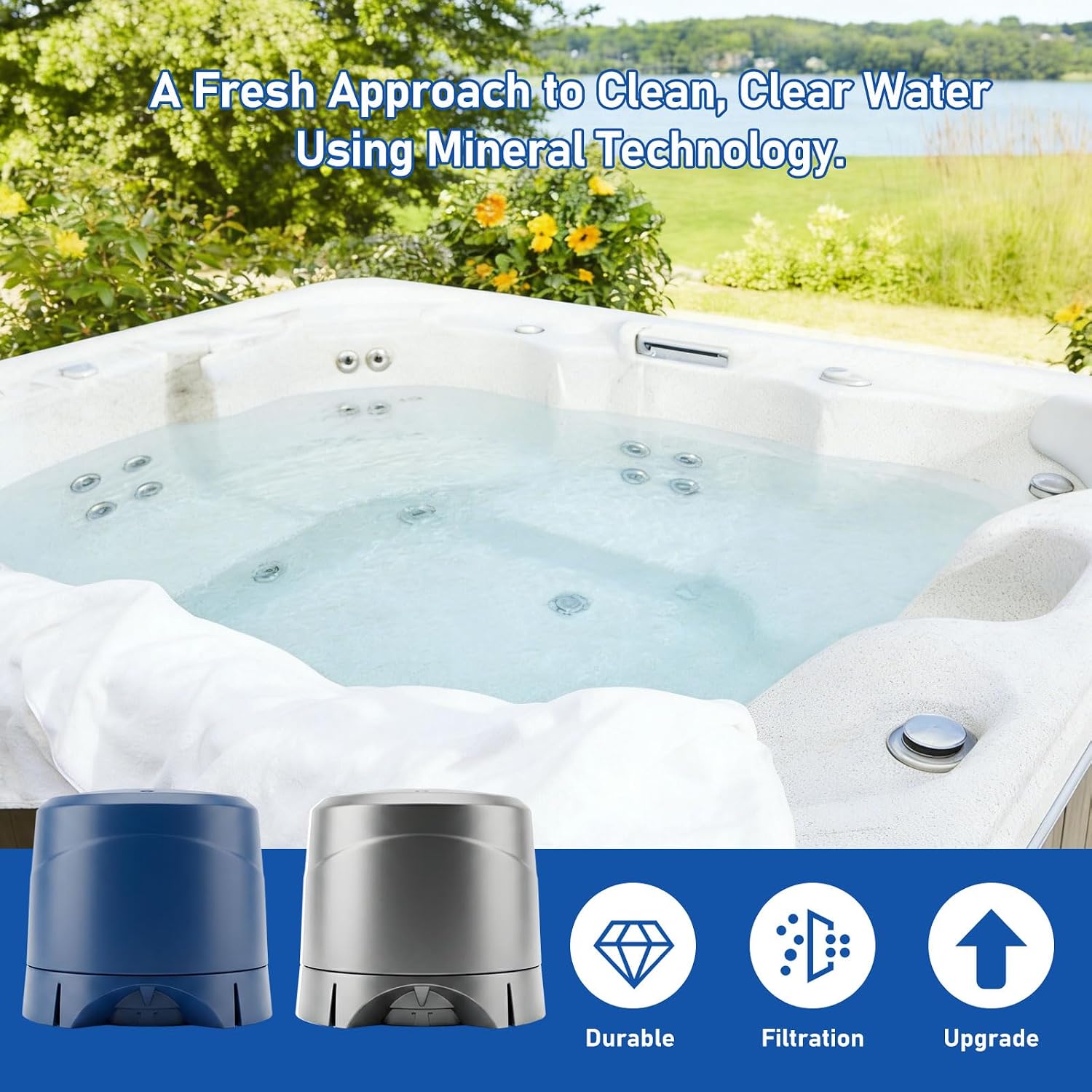 Mineral Cartridge + SmartChlor Cartridges Compatible with Jacuzzi® & Sundance® Frog @Ease Spa Hot Tub System, Hot tubs Up to 600 Gallons (1 Set)