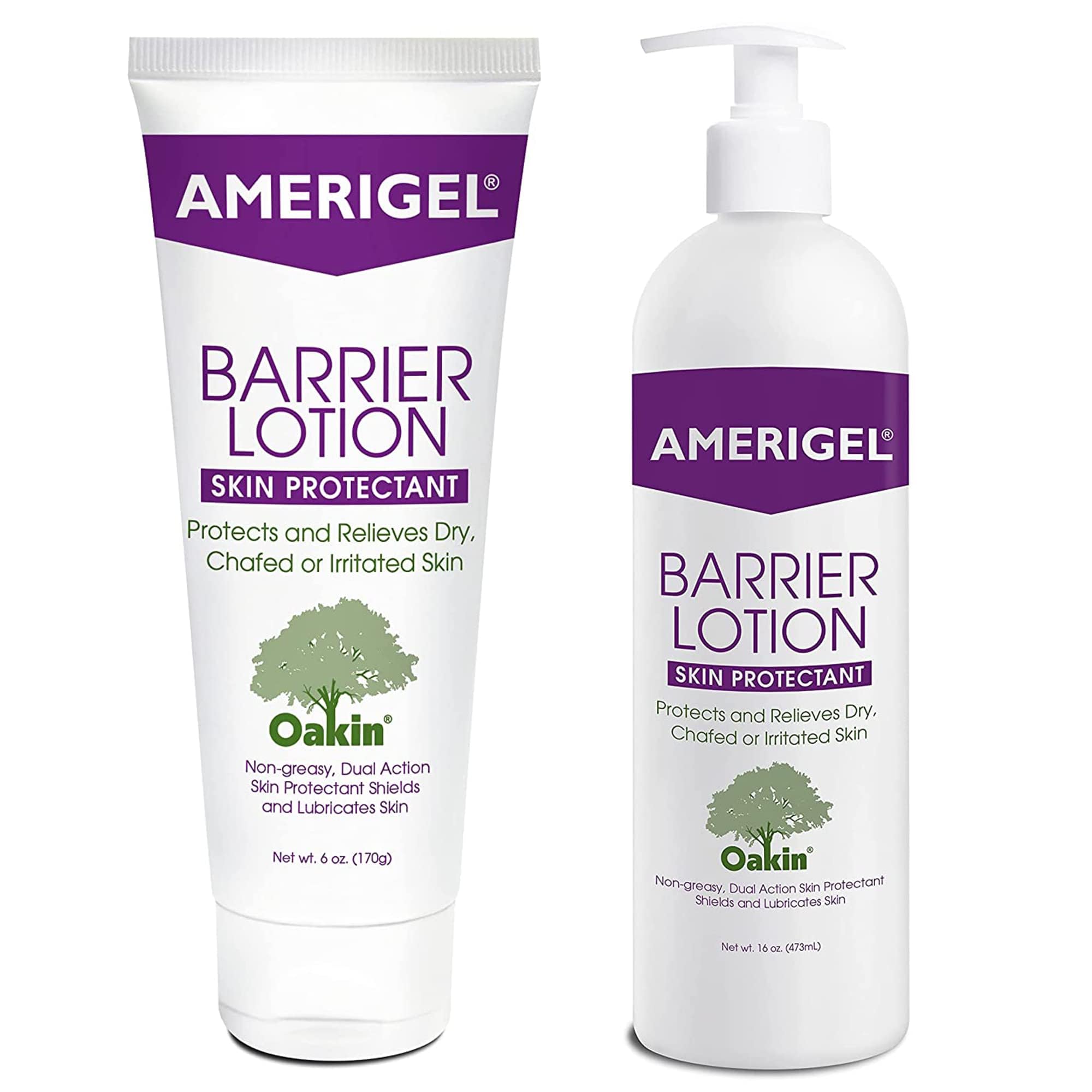 - Barrier Lotion Bundle - Barrier Lotion Skin Protectant (6 oz.) - Barrier Lotion Bottle With Pump (16 oz.) Protection Against Chafed, Cracked, and Chapped Skin