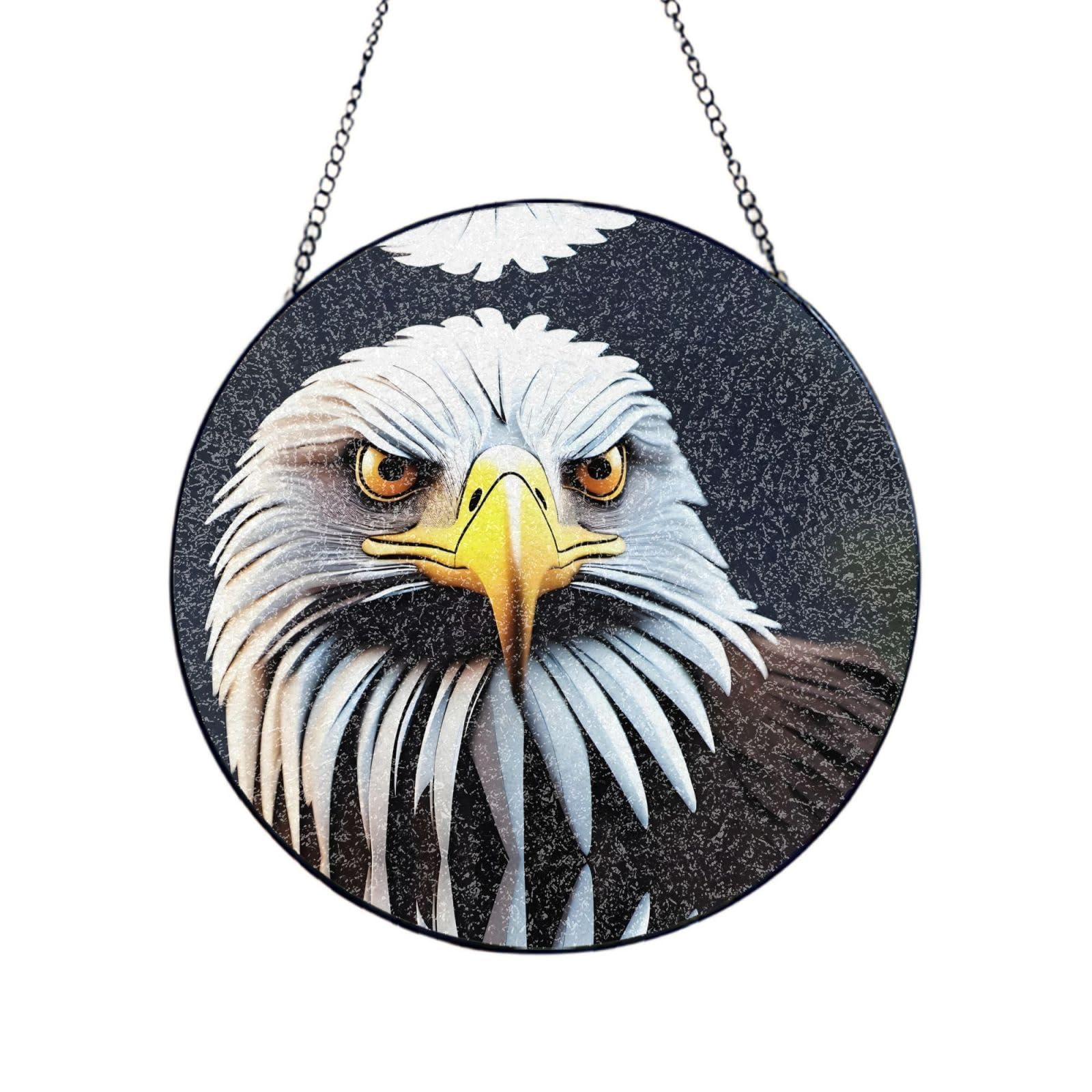 Poezjzw Stained Glass Window Hanging - Sharp Eagle Eyes Sun Catcher For Door Garden Home Decor Christmas Mother'S Day Birthday Gifts 6in（15cm）