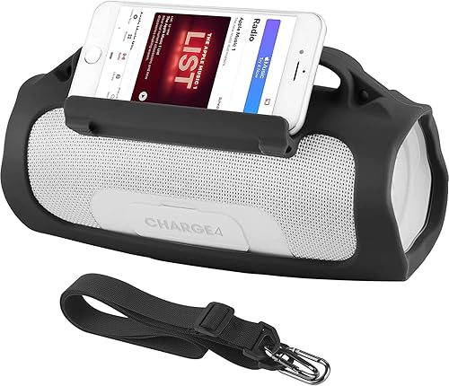 TXEsign Funda de silicona para altavoz portátil JBL Charge 4 impermeable, funda de transporte de viaje, funda protectora con asa, correa de hombro