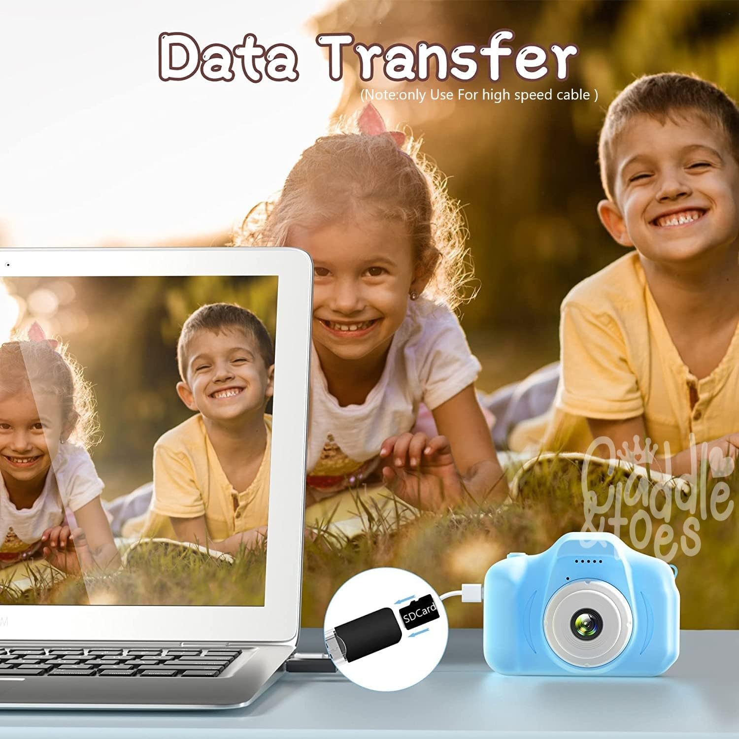 CADDLE & TOES Kids Camera, Christmas Birthday Gifts for Girls or Boys Aged 4+ to 14Years Old, Digital Camera with Video, HD,40 MP Camera Toys (Camy Blue)(SD Card Not Included) - Image 7 thumbnail