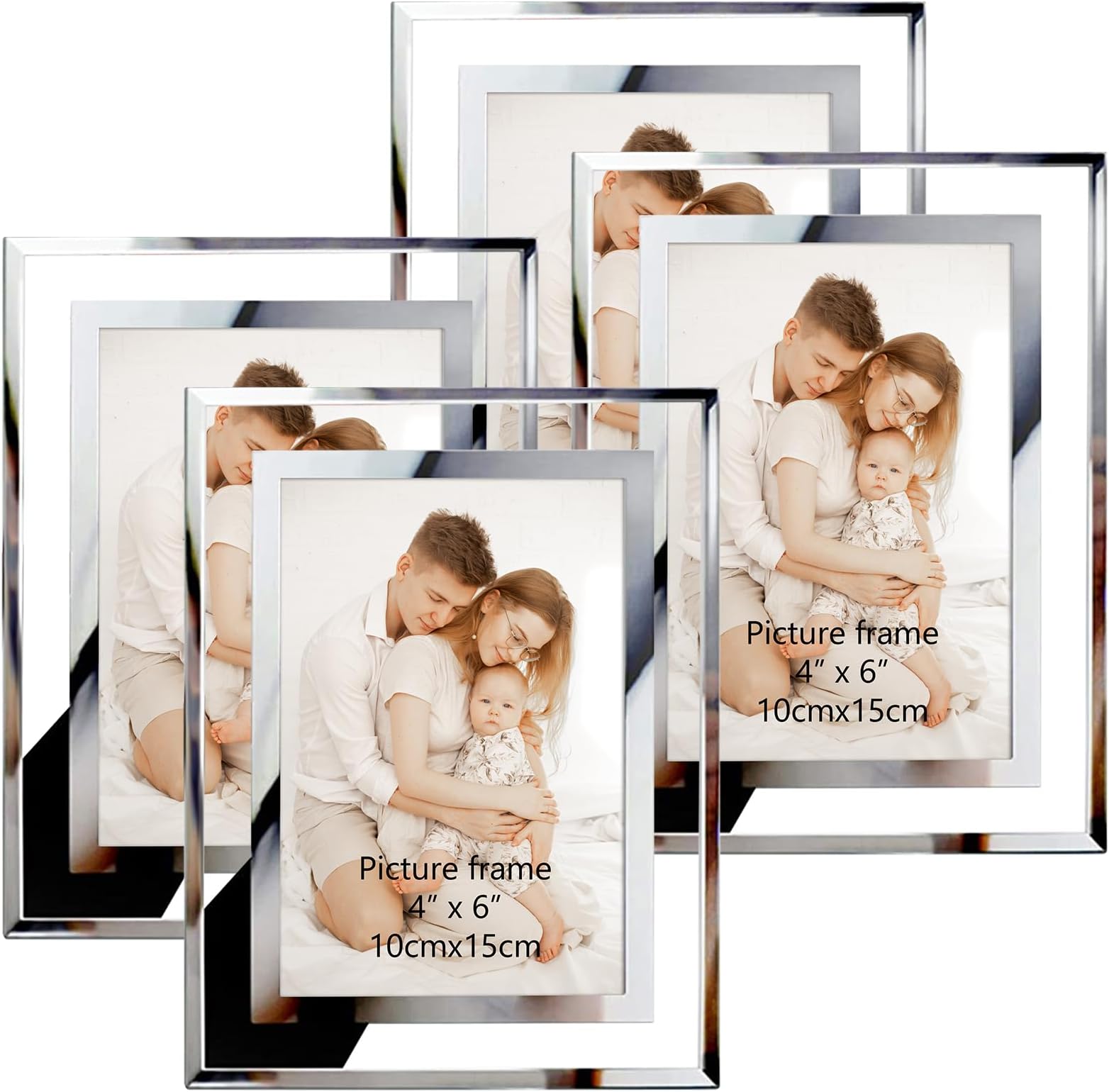 Giftgarden Glass 6x4 Photo Frames Set of 4, Picture Frames 6x4 for Baby, Family, and Wedding Photos - Perfect for Tabletop and Home Decoration